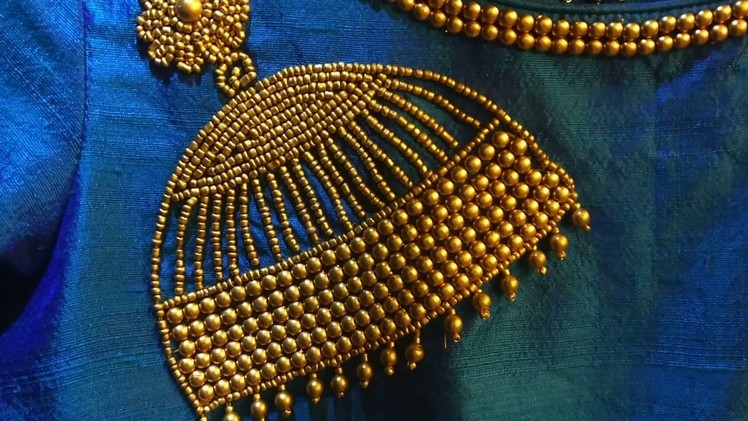 Jhumka design using beads Embroidery