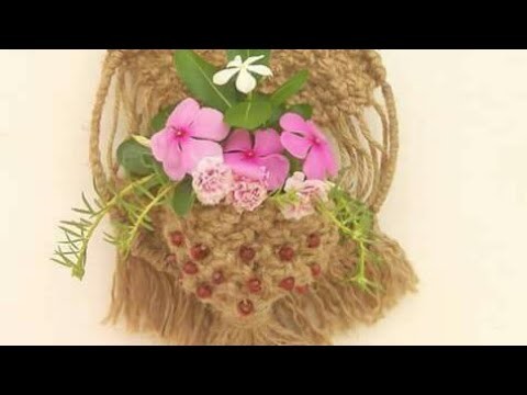 Jute Designer Flower Holder Diy Patterns by Dhanlaxmi Handicraft