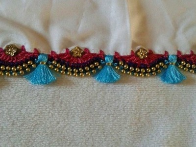 Latest saree kuchu with beads design