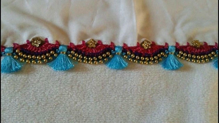 Latest saree kuchu with beads design