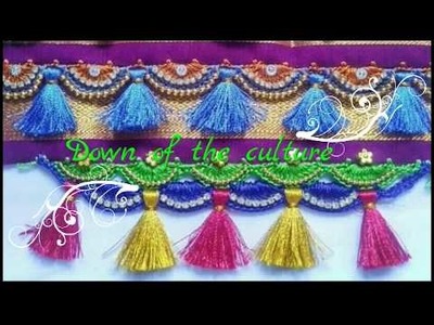 Latest saree tassels.saree kuchu making using beads. gonde designs