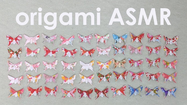 Origami ASMR (no talking): Folding 50 Alexander Swallowtail Butterflies designed by Michael LaFosse