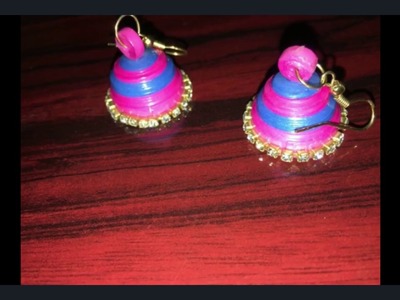 Paper Quilling Ear Ring Jhumka Tutorial | 2 colours with pearl beads