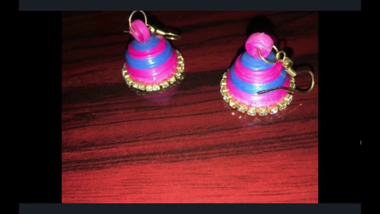 Paper Quilling Ear Ring Jhumka Tutorial | 2 colours with pearl beads