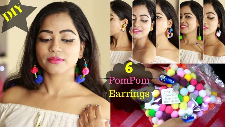 PomPom earrings DIY.How to make earrings at home