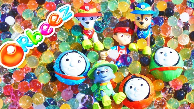 POOL FULL OF ORBEEZ MILLIONS OF WATER BEADS PAW PATROL THOMAS RAIL ROLLERS TOY HUNT CHALLENGE PRANK