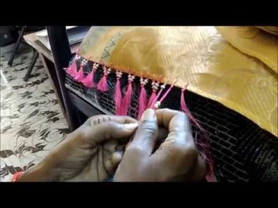 Saree tassels. kuchu making with beads.