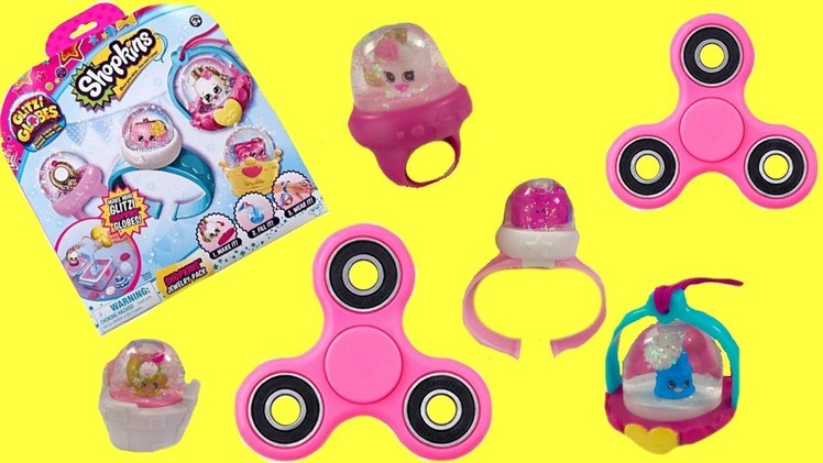 Shopkins Glitzi Globes Ring Necklace DIY Fidget Spinner Toy Surprises | Fizzy Toy Show