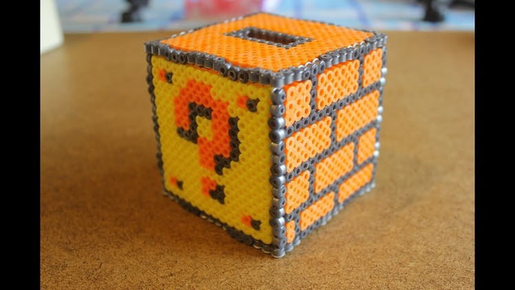 Super Mario Cube Bank - Made with Perler Beads