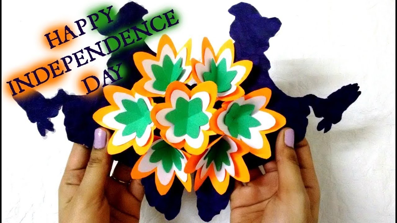 Tricolour Pop Up Greeting Card Indian Independence Day 