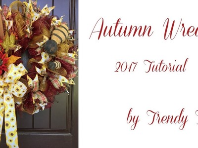 2017 Autumn Wreath with Bees Tutorial by Trendy Tree
