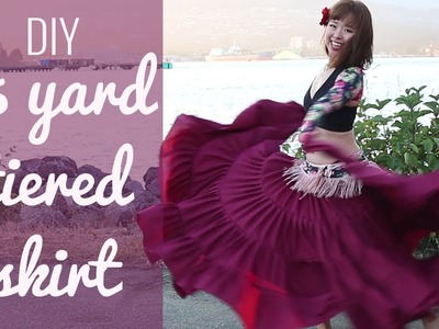 DIY 25 yard skirt - Easy! Gypsy.ATS.belly dancing tiered skirt