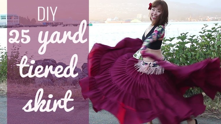 DIY 25 yard skirt - Easy! Gypsy.ATS.belly dancing tiered skirt