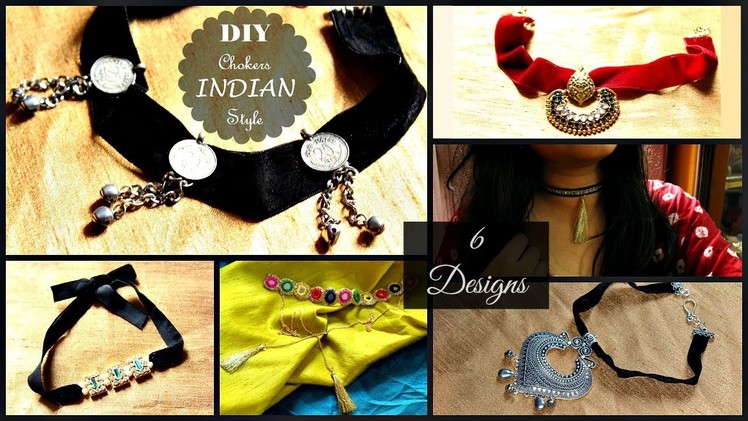 DIY Chokers | How To Make Chokers in 6 Designs | Indian Style Chokers | Pompoms & Tassels