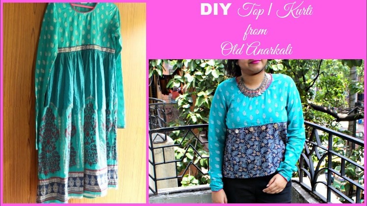 DIY Crop Top from Old Anarkali | DIY Top. Kurti | Repurpose Old Clothes || Pompoms & Tassels