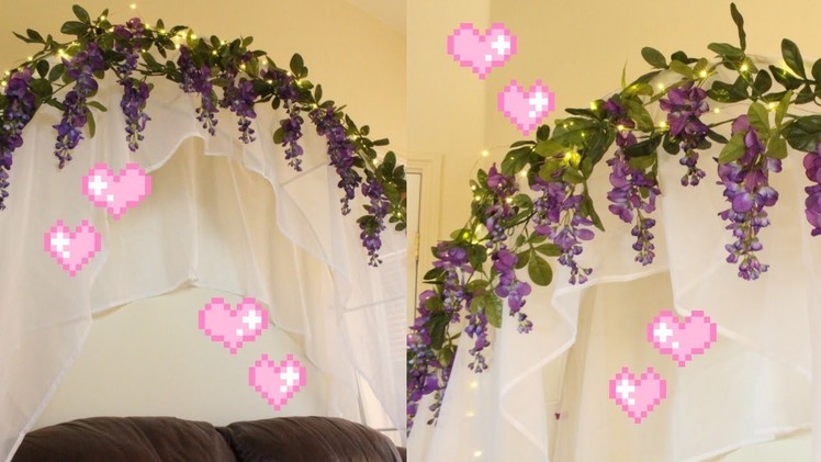 DIY Flower Canopy with String Lights