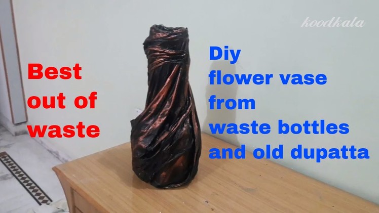 Diy flower vase from waste materials.best out of waste plastic bottle flower vase.diy.koodkala#11