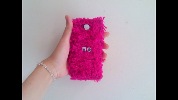 Diy fluffy phone case-how to make monster phone case