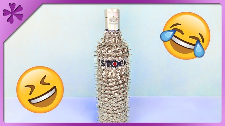 DIY How to make bottle with spikes, funny gift for 18th birthday (ENG Subtitles) - Speed up #376