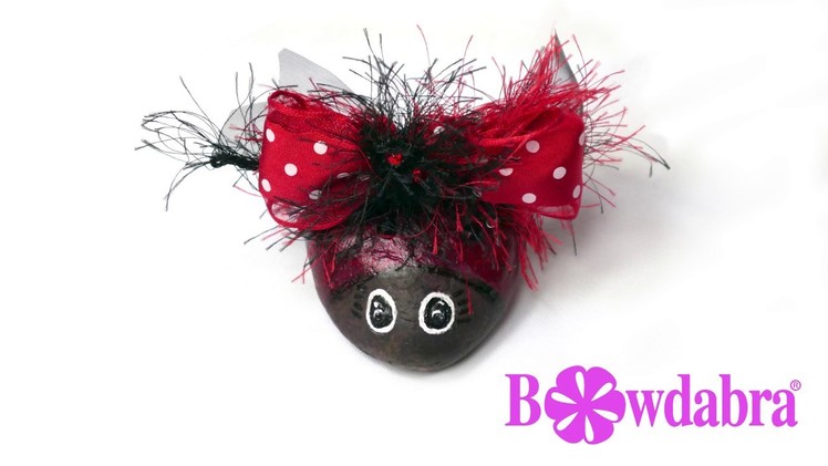 DIY super easy Adorable Lady bug Pet rock and hair bow !!