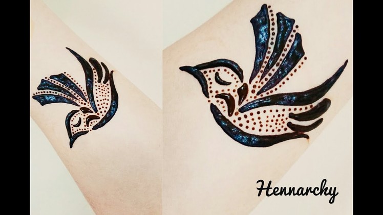 DIY Tattoo in 40 seconds|| Flying bird|| By HennArchy