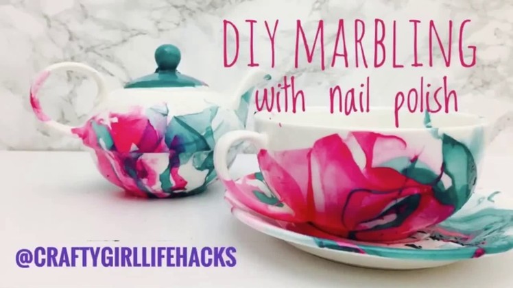 Easy DIY Marble Nail Polish Teapot