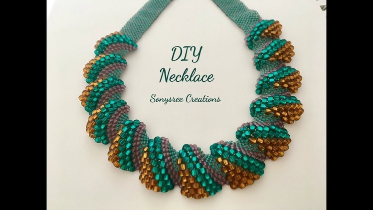 Flat Cellini Stitch Beaded Necklace ( Super Easy Tutorial) ????????