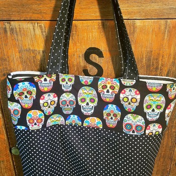Handmade Skull Market Bag