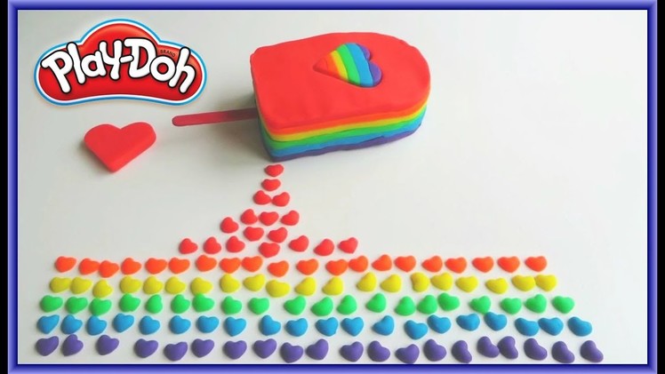 How To Make a Play Doh Rainbow Ice Cream Popsicle DIY Creative Fun with Modeling Clay for Children