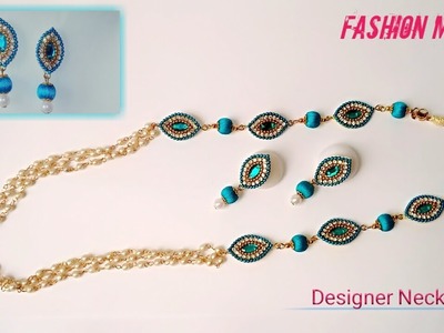 How To Make Designer Necklace. Silk Thread Necklace Making Tutorial at home