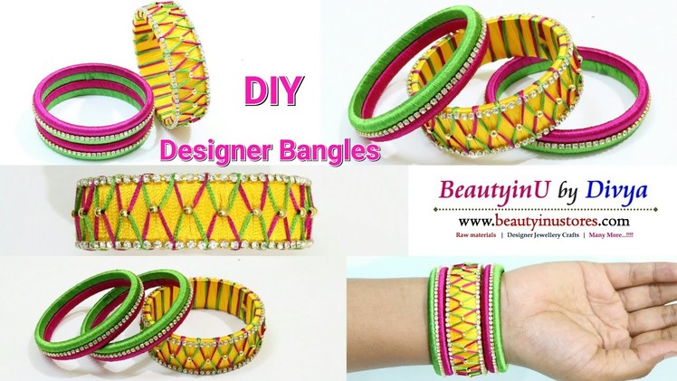 How To Make Designer Silk Thread Bangles at Home | Designer Bangle | Tutorial |Silk Thread Jewellery