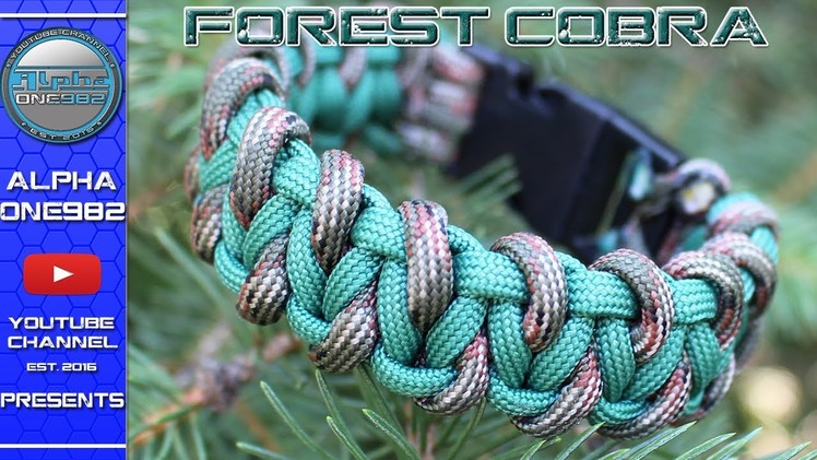 How To Make Paracord Bracelet Forest Cobra DIY with buckles