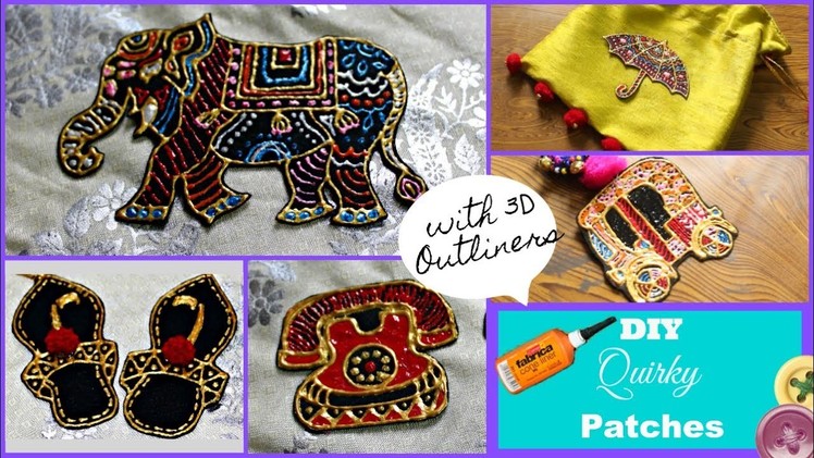 How to make Patches | Easy DIY Quirky Patches using 3D outliners | Pompoms & Tassels