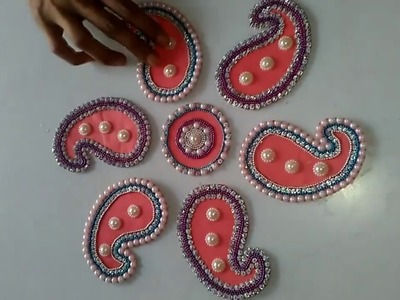 How To Make Rangoli Patches Using Cardboard ? # Tutorial for home decor
