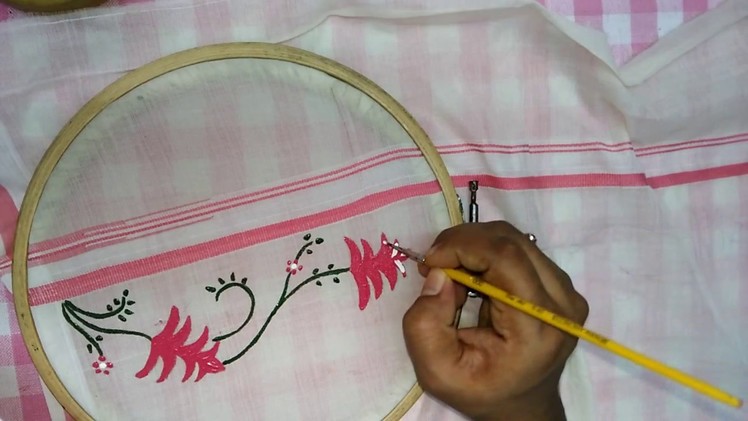 How to Paint on "Kerala Set Mundu" : Tutorial - Fabric Painting