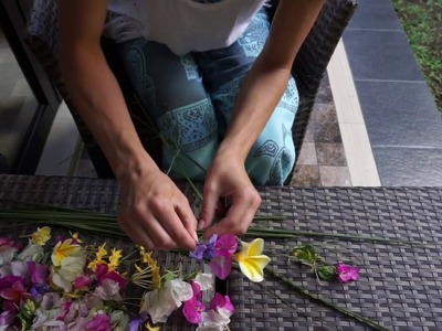 Making a Haku Lei Tutorial - Balinese flowers - FOR FREE!!