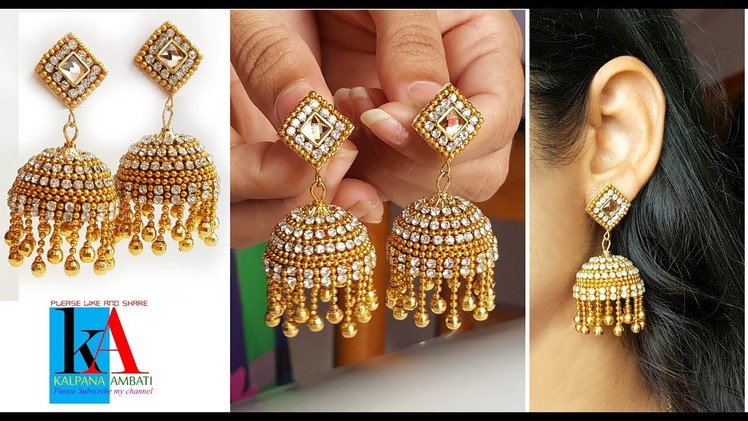 Making of Designer Silk Thread Bridal Jhumka Earrings at home || making tutorial