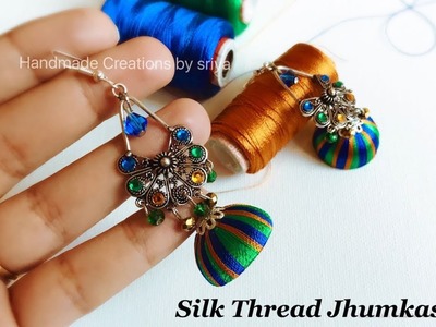 Making Silk Thread Jhumkas||Silk Thread Designer Jhumkas (Tutorial)