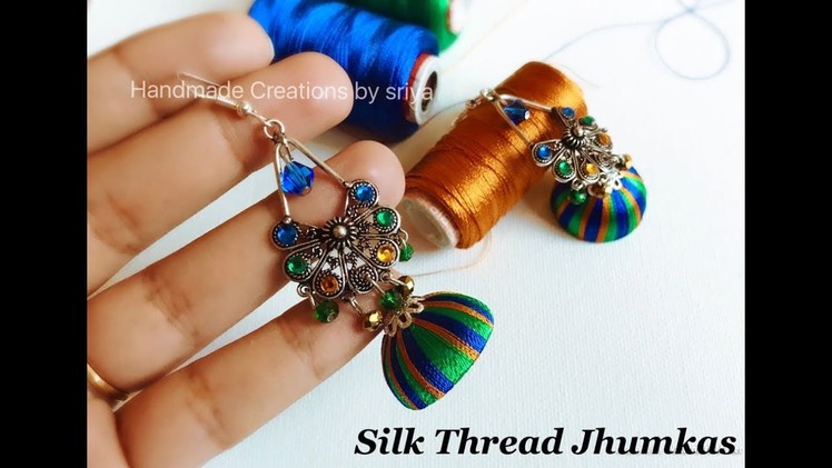 Making Silk Thread Jhumkas||Silk Thread Designer Jhumkas (Tutorial)