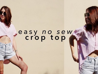 Men's Shirt into Crop Top | EASY TUTORIAL (No Sew)