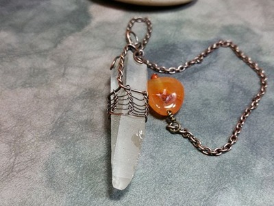 Natural Crystal Point Pendulum Wire Wrapping Tutorial