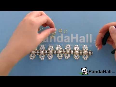 PandaHall Video Tutorial on Making Bead Stitch Flower Cuff Bracelet