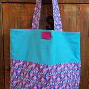 Pink and Blue Aztec Market Bag