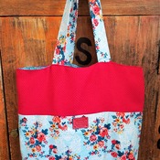 Red floral market bag