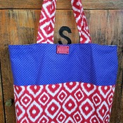 Red white and blue market bag