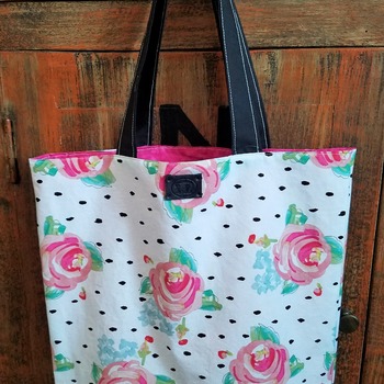 Rose Polka Dot Market Bag