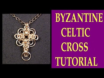 STEP-BY-STEP CELTIC  CROSS PENDANT TUTORIAL USING THE BYZANTINE WEAVE