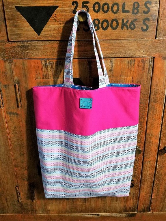 Striped Market Bag - lianasbags. Hand made market bag