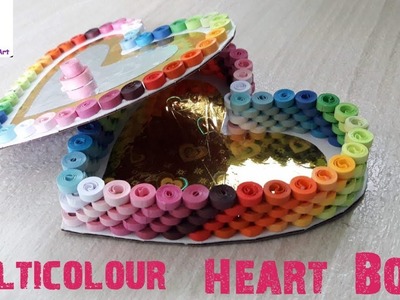 Tutorial #7 || Quilling Multi Colour Heart Box || CCA