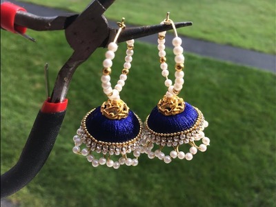 Unique model of silk thread earrings easy step by step tutorial